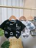 Boys' short sleeved set summer Children's round neck printed T-shirt+casual denim shorts Boys' high-quality clothes