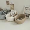 3PCS Cotton Rope Storage Basket Woven Nordic Oval Organizer Container Bins Decorative Desktop Storage Boxs for Clothes Books Towels Cosmetics