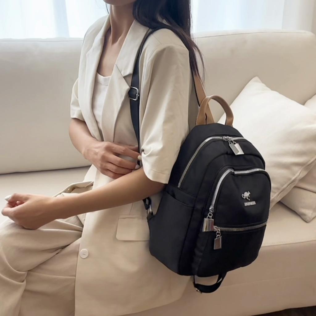 Nylon Women's Backpack Outdoor Commuter Student Schoolbag Multi-Layer Travel Small Backpack