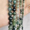 Natural Stone Moss Agates Round Loose Beads 15" Strand 4 6 8 10 12MM Pick Size For Jewelry Making