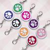 Medaglietta per cani con motivo zampa di cane, rotonda con gancio, per animali domestici, gatto, targhette ID portatili, ciondolo con nome per cucciolo, accessori per animali domestici