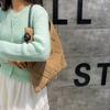 Yogodlns Women's Shoulder Bags Casual Wicker Woven Ladies Handmade Totes Large Capacity Summer Beach Female's Shopper Handbag