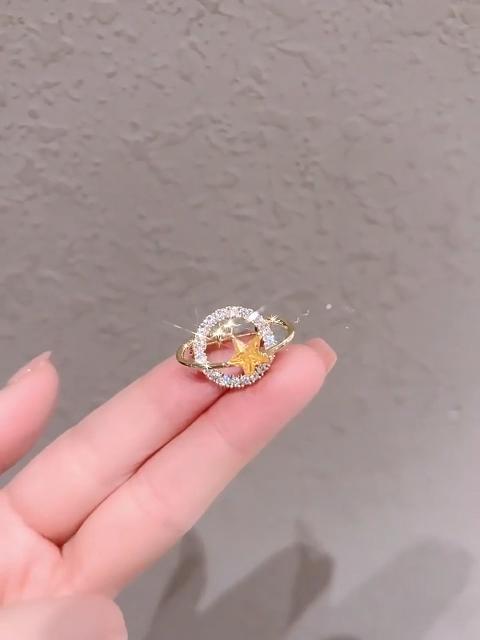 Clothing Decorative Pin Rhinestone Planet Star Brooch Pin, Hollow Badge Women Jewelry, Accessory for Suits Coats Scarves Shawls Bags Cardigans Jewelry