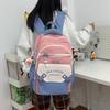 Color Block Schoolbag Women's Large Capacity Backpack Commuter College Style Backpack