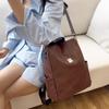 Commuter Soft Leather Backpack Women's Large Capacity Backpack Solid Color Travel Bag