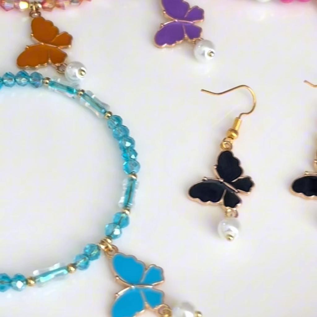 5Pcs Alloy Drip Oil Double Hanging Butterfly Charms Pendant For Women Kids Necklace Bracelet DIY Jewelry Making Accessories