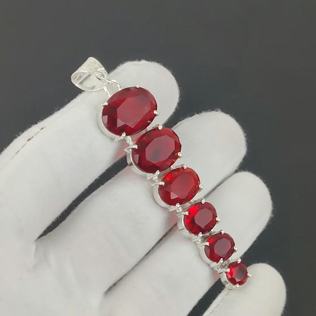 Red Garnet Pendant, 925 Sterling Silver Pendant, Handmade Pendant, Antique Pendant, Red Garnet Gemstone Pendant, Valentine's Day Gift