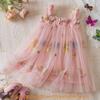 Princess Girls Summer Cotton Blend Embroidered Dress For Toddler Girls With Flower Pattern
