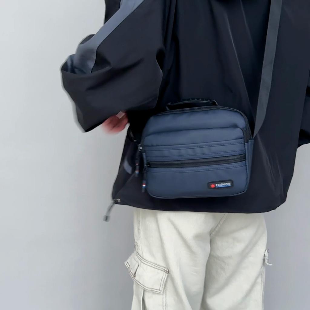 Business Handbag Solid Color Shoulder Bag Large Capacity Men's Commuter Crossbody Bag
