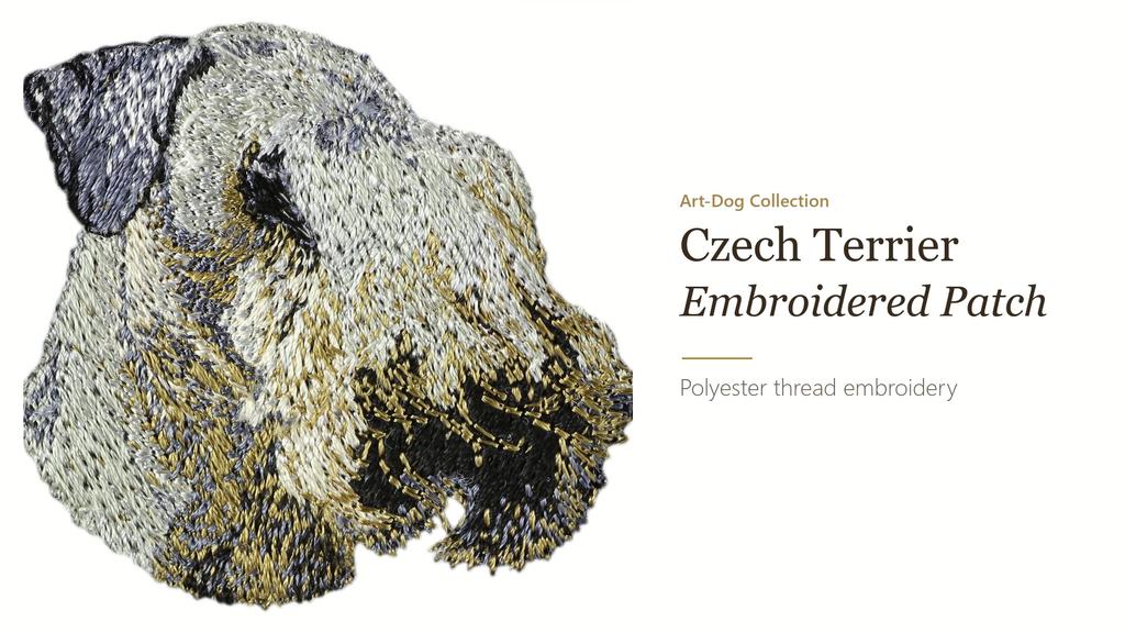 Cesky Terrier, Czech Terrier, Bohemian Terrier – Dog-shaped patch, embroidered patch | Art-Dog