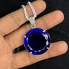 A Grade 113.55 Ct CERTIFIED Blue Topaz 925 Sterling Silver Unique Round Pendant MY-PD-136-NS