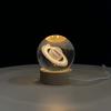 3D Crystal Ball with Warm Light Wooden Base Small Night Light Desktop Decoration Ornaments Holiday