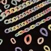 500G Spring/Summer Bright Macarons Colors Plastic Acrylic Beads Chain Links for Bracelet Necklace Keychain Bag Chain DIY Jewelry Craft Making