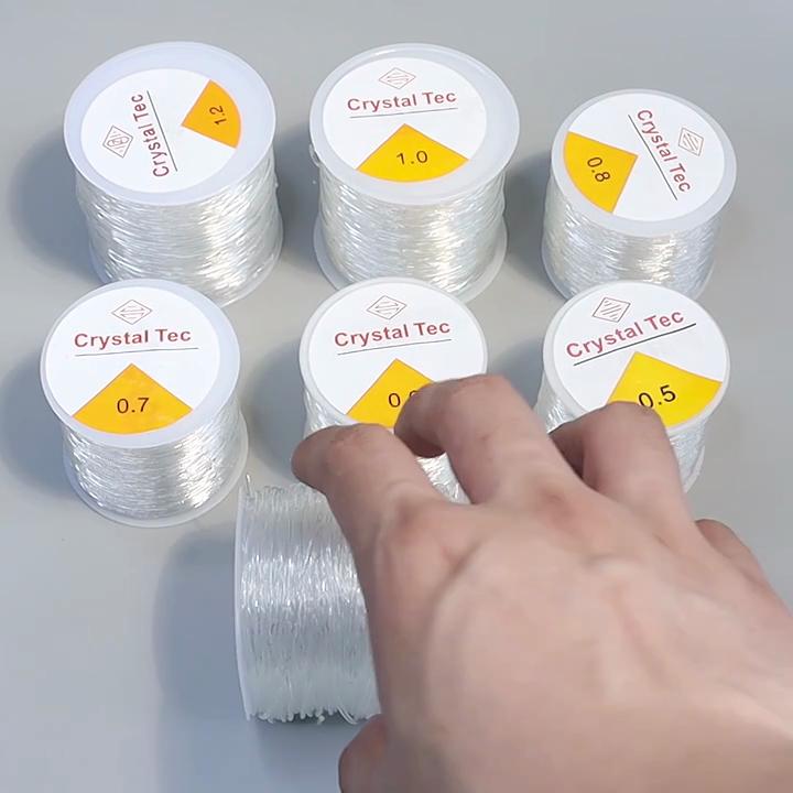 0.4/0.8/1mm 2PCSTransparent Elastic Rope Round Crystal Line Rubber Cord For Jewelry Making Supplies DIY Beading Bracelet