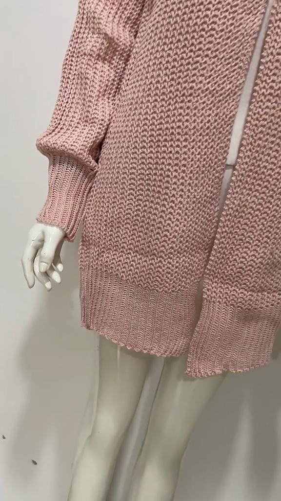 INDFS Women's Fashion Casual Fall Winter Solid Color Print Long Sleeve V-Neck Sweaters