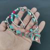 Natural Turquoise, Red Coral 925 Sterling Silver Necklace Tibetan Silver Bohemian Antique Necklace Handmade Jewelry Nepali Necklace Gift