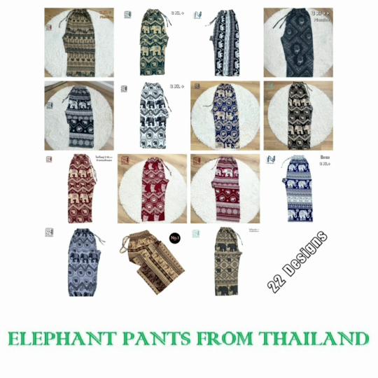 Cat Elephant Pants Plus Size Adjustable Elastic Waist Rope Loose Legs Women Men Unisex Print Thailand Casual Streetwear Beach Bohemian Retro Vintage