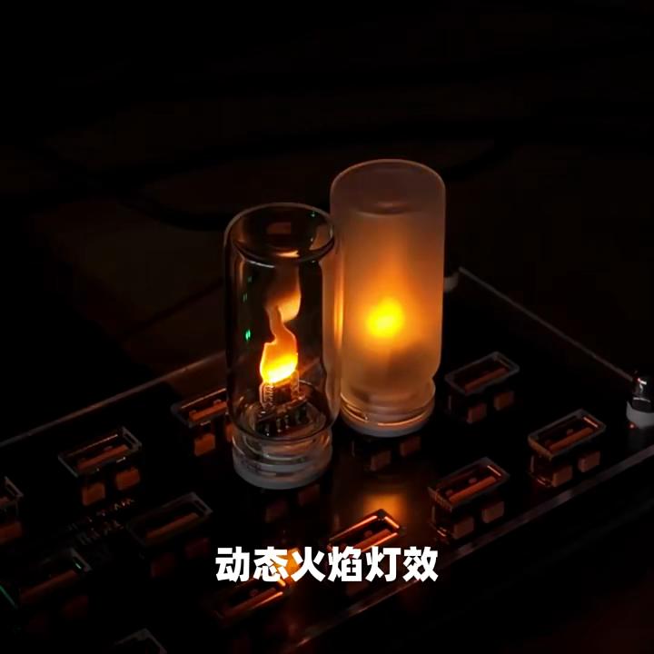 Auto-Innenraumbeleuchtung, Ambiente-Lampe, Nachtlicht für die Weihnachtszeit, 5V USB LED-Blinkkerzenbirne