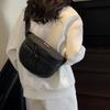 Black Waterproof PU Chest Bag Outdoor Cycling Bag Men Women Crossbody Mobile Phone Bag