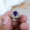 Amethyst Gemstone 925 Sterling Silver Oval Shape Handmade Jewelry Ring For Women