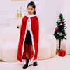 Navidad Niños Adultos Rojo Oro Terciopelo Capa con Capucha Capa Larga de Terciopelo de Navidad