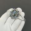 Natural Labradorite Gemstone Handmade Cuff Bangle 925 Sterling Silver Cuff Bangle, Labradorite Flower Shape Bracelet For Wife, Unisex Bangle, Gift