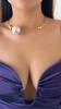 (Ssejrn)Ring Necklace Necklace Asymmetric Imitation Pearl Ball Bead Necklace Women Jewelry Gift