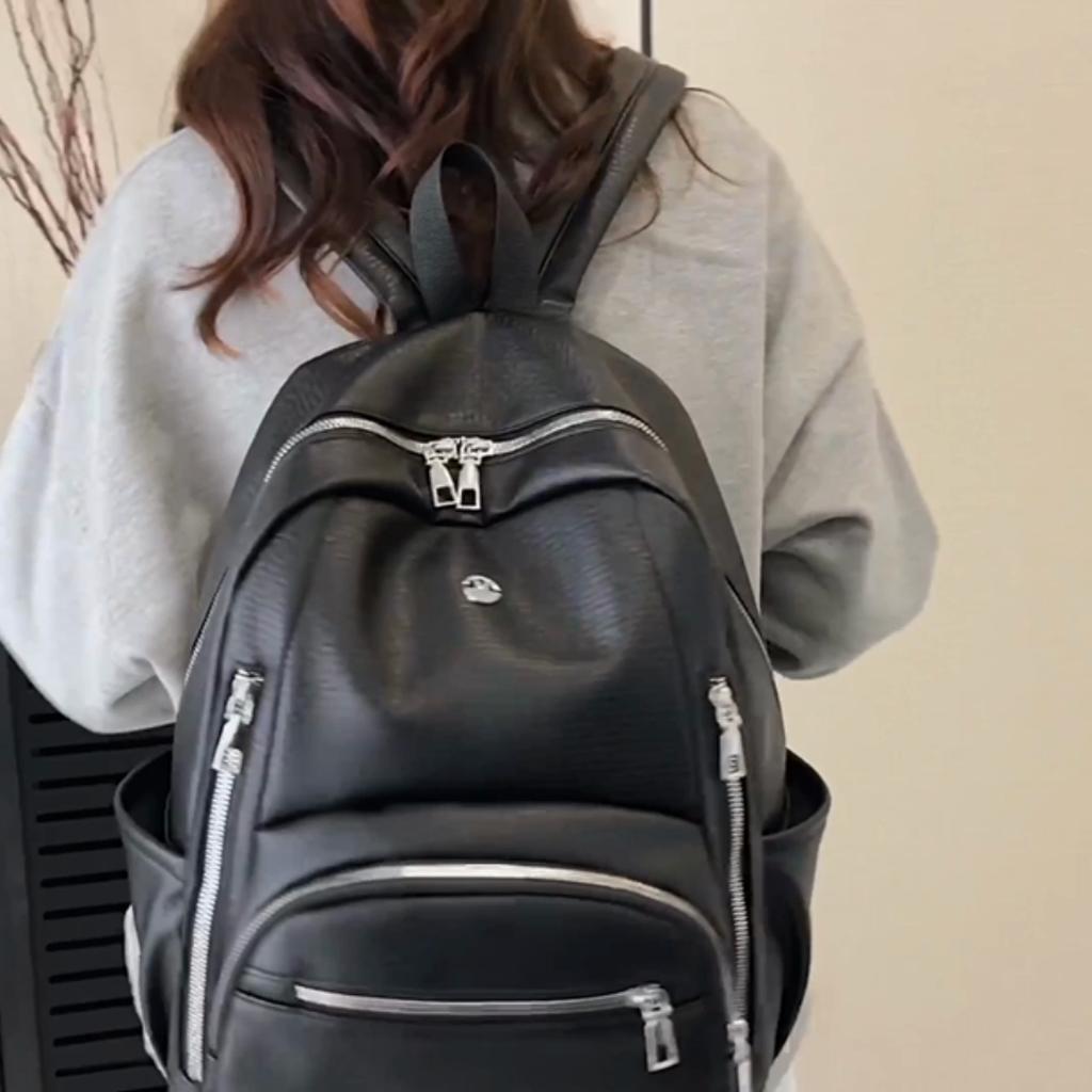 Soft Leather Backpack Women's Multi-Functional Travel Backpack