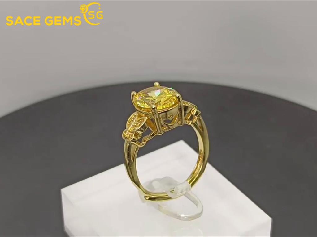 Sace Gems Size Adjustable Bow Inlaid Zircon Ring for Women Ladies Jewelry Wedding Promise Party Gift