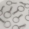 Iron Flat Ring Keychain Hanging Single Ring Chain Buckles Connector For DIY Jewelry Making