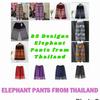 Long Loose Leg Elephant Pants Adjustable Elastic Waistband Strap Women Men Unisex Print Thailand Casual Streetwear Beach Summer Bohemian Retro Vintage