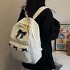 Uroczy Bowknot Casual Travel Daypack Corduroy School Bag Lekki plecak studencki dla dziewcząt Kobiety Liceum College Praca