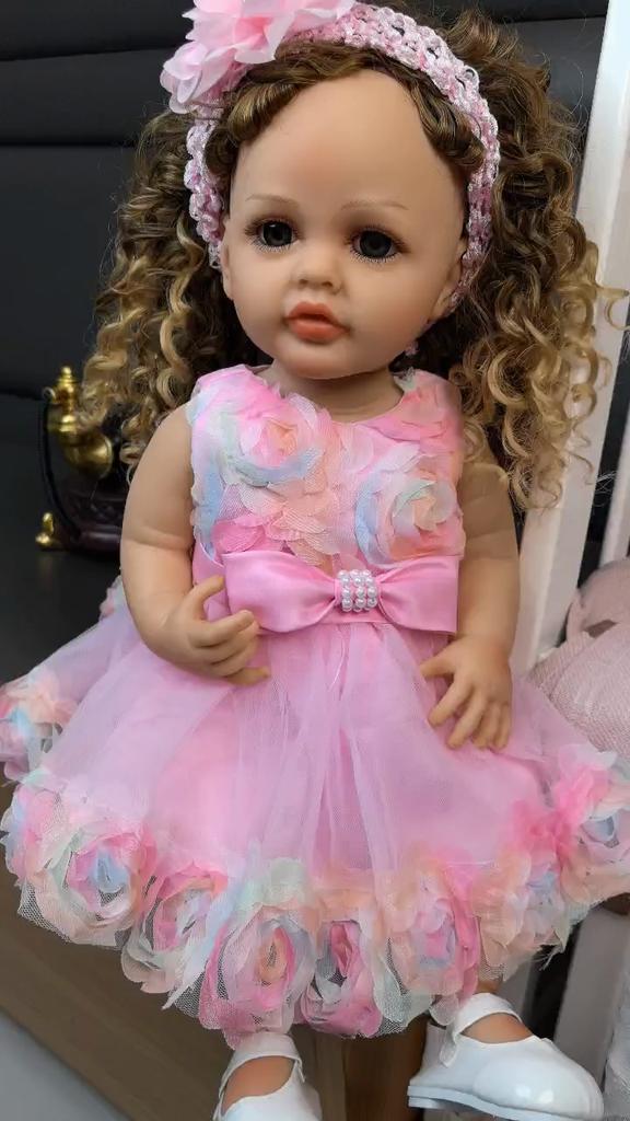 Realistic Princess 55 Cm Reborn Baby Girl Dolls Full Silicone Vinyl Body Bebe Reborn Doll Toys Birthday XMAS Easter Gifts