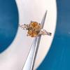 BELLA BOX Luxury Rose Gold Color Engagement Ring With Round Zircon Crystal Stone Dazzling Proposal Ring Finger Jewelry