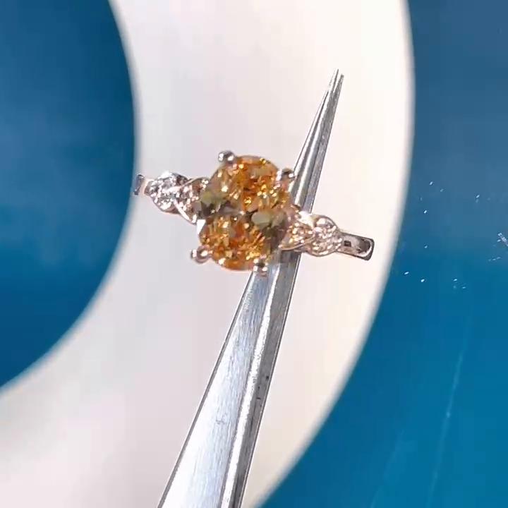 BELLA BOX Luxury Rose Gold Color Engagement Ring With Round Zircon Crystal Stone Dazzling Proposal Ring Finger Jewelry