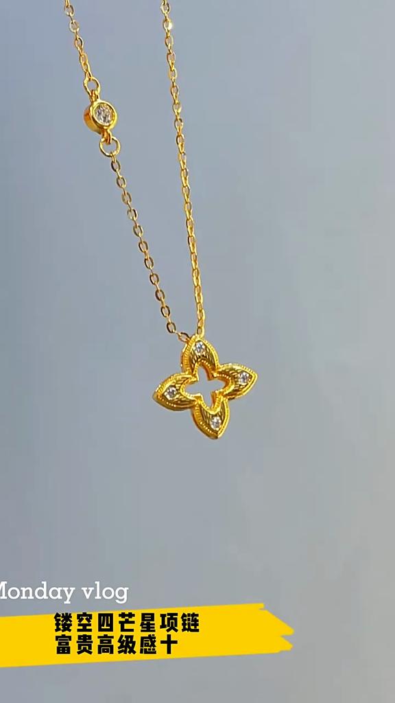 Colier de damă cu trifoi cu patru foi, lanț de claviculă premium Sense Fashion