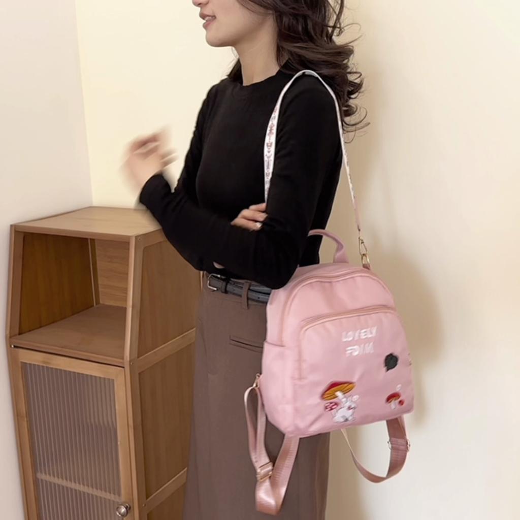 Large Capacity Backpack Women Printed Travel Backpack Embroidered Student Schoolbag
