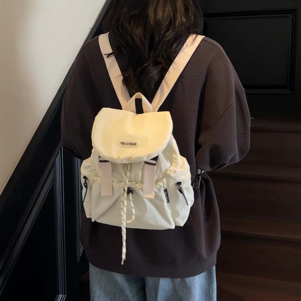 Einfarget dame-ryggsekk pendler lett snøringryggsekk