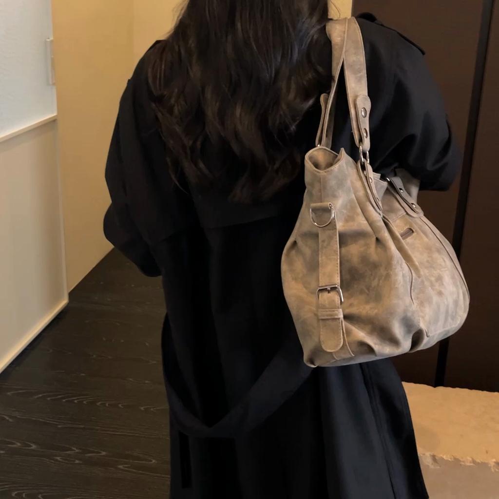 Womens Faux Leather Handbag Large Capacity Casual Shoulder Tote Purse for Travel