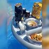 Inflatable PVC Water Ice Bar – Portable Self-Service Drink Holder with Multi-Slot Cup Tray for Pool Parties