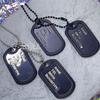 Military Dog Tag Personalised Plated Army Style Dog Id Tags with Ball Chains Silencers 2 Dog Tags Chain Pendant Necklace Goth