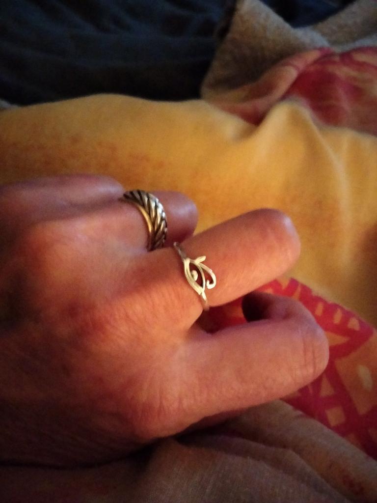 BAMOER Anello aperto in argento sterling 925 con protezione occhio di