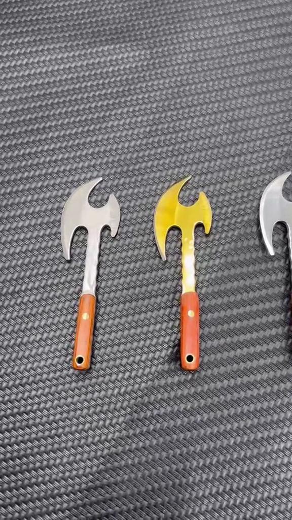 Multifunctional Stainless Steel Sharp Blade Mini Axe Keychain Knife Wood Handle Unpackage Express  Protable Carry EDC Tool
