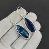 Dark Blue Triplet Fire Opal Gemstone Earrings, 925 Sterling Silver Earring, Handmade Boho Silver Jewelry Dangle Earrings, Mother's Day Gift