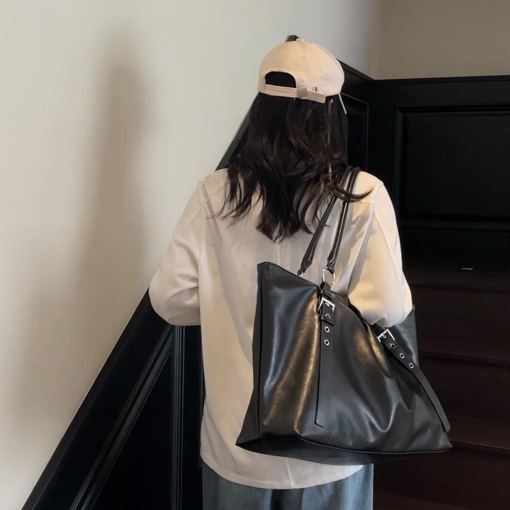 Soft Leather Tote Bag Women's Shoulder Bag Large Capacity Travel Bag