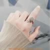 Verstellbarer Ring mit Blumenmuster zur Linderung von Angstzuständen, mit Zirkonia für Damen