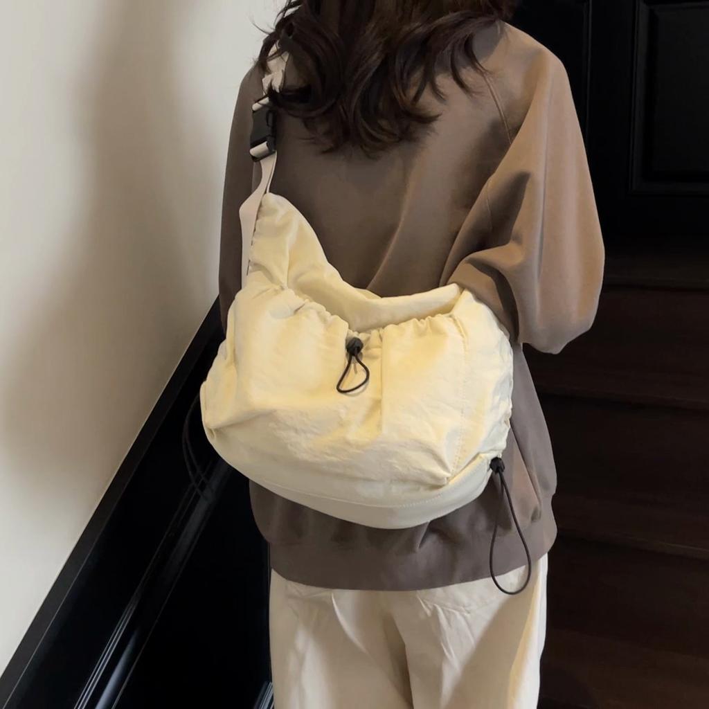 Crossbody Bag Women's Large Capacity Dumpling Bag Solid Color Shoulder Bag Student Class Bag