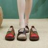 Johnature Retro Mixed Colors Soft Soled Flats Genuine Leather Comfortable Round Toe Women's Slip-on Shoes