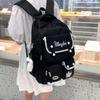 College Style Schoolbag Women's Large Capacity Computer Travel Bag Letter Print Backpack for High School Students