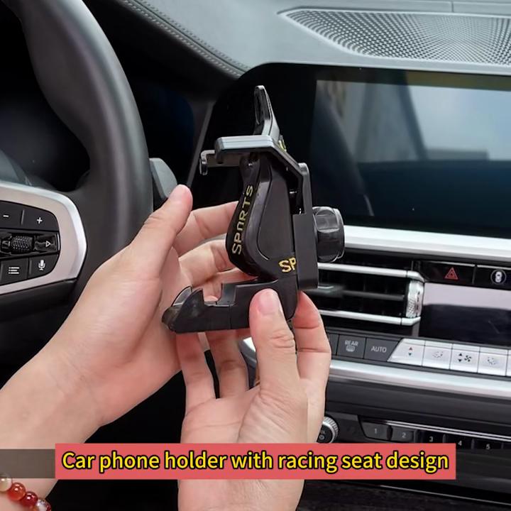 1pc Racing Seat Design Car Phone Holder Auto Air Vent Clip Mobile Phone Mount Stand Smartphone Phone Bracket GPS Support In Car for Iphone Samsung Mi